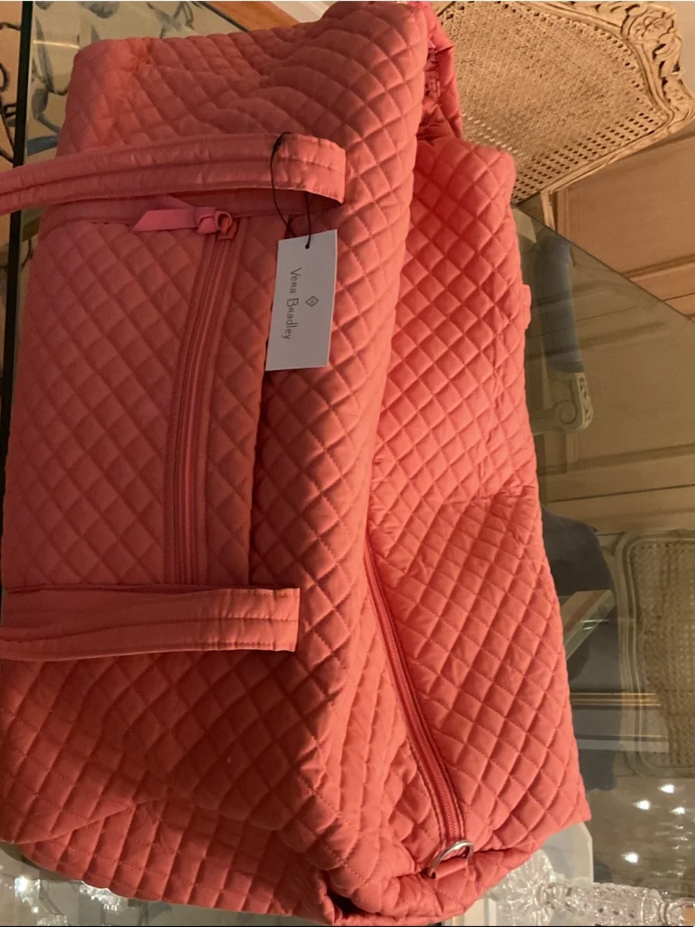 Vera Bradley Quilted Coral Travel Duffel - Picture 1 of 3